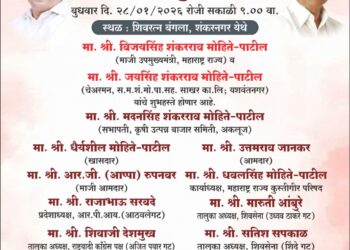 जिल्हा परिषद व पंचायत समिती निवडणूक 2026 महाविकास आघाडीचे व मित्र पक्षाचे उमेदवार यांचा प्रचार शुभारंभ 28रोजी अकलूज येथे होणार
