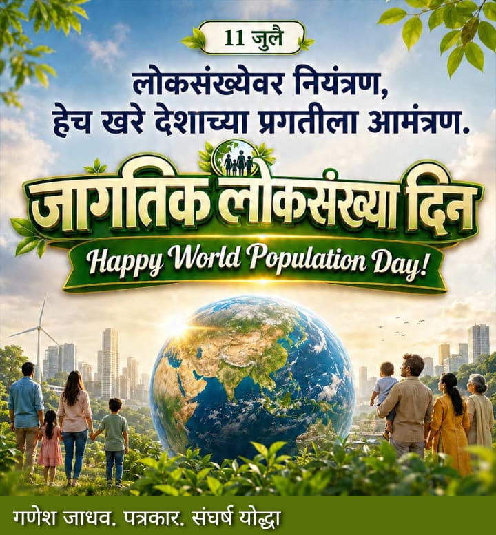 ११ जुलै : जागतिक लोकसंख्या दिन लोकसंख्या आणि