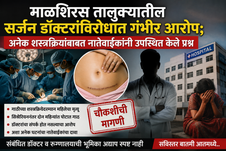 माळशिरस तालुक्यातील सर्जन डॉक्टरांविरोधात गंभीर आरोप; अनेक शस्त्रक्रियांबाबत नातेवाईकांनी उपस्थित केले प्रश्न